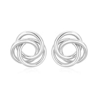 Polished Open Love Knot Earrings in Sterling Silver