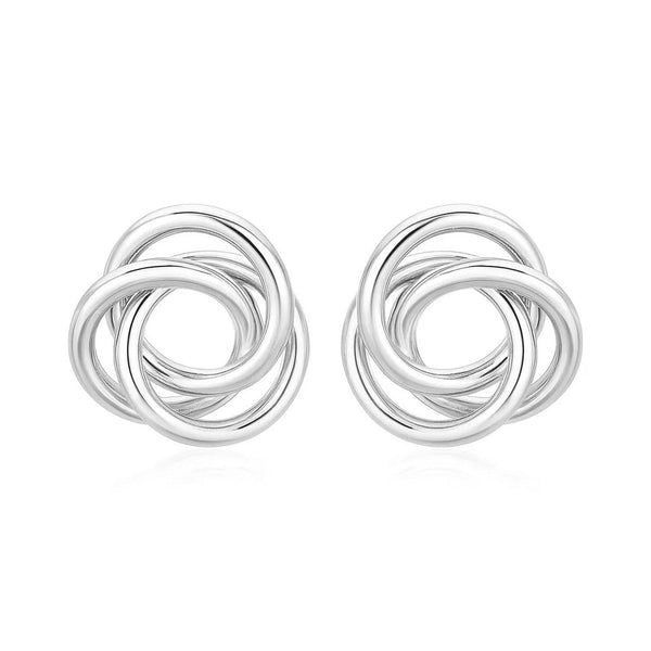 Polished Open Love Knot Earrings in Sterling Silver