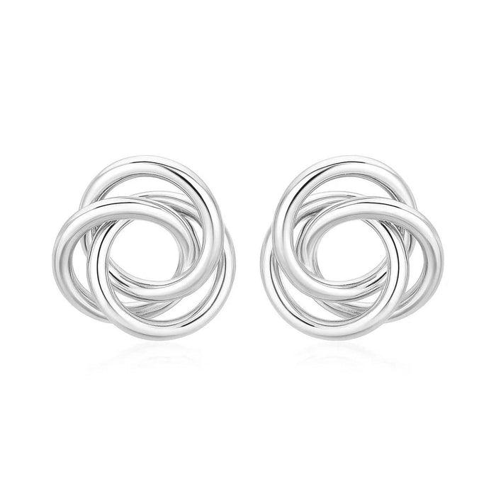 Polished Open Love Knot Earrings in Sterling Silver
