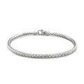 14K white gold woven fancy weave bangle in a 3.00 mm width