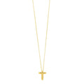 14K yellow gold initial T pendant with polished upright letter and fixed top bail