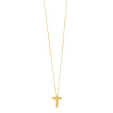 14K yellow gold initial T pendant with polished upright letter and fixed top bail thumbnail 1