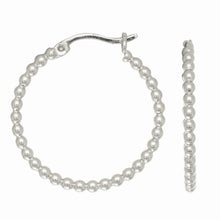 Sterling Silver Small Bead Hoop Earrings