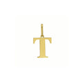 14K yellow gold initial T charm pendant with polished letter design