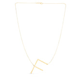 14K Yellow Gold Yours Truly Large Initial F Necklace thumbnail 2