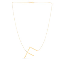 14K Yellow Gold Yours Truly Large Initial F Necklace