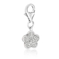 Sterling silver star charm with white-tone crystal accents