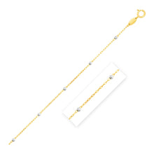 Load image into Gallery viewer, Diamond Cut Bead Links Pendant Chain in Two Tone Gold (3.50 mm)