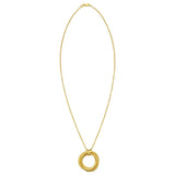 14K yellow gold interlocking large trinity necklace with three linked rings thumbnail 1