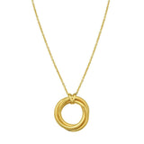 14K Yellow Gold Interlocking Large Trinity Necklace thumbnail 2