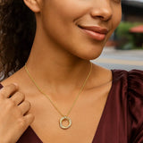 14K Yellow Gold Interlocking Large Trinity Necklace thumbnail 3