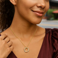 14K Yellow Gold Interlocking Large Trinity Necklace