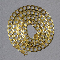 14k Yellow Gold Solid Curb Chain (7.00 mm)