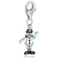 Sterling silver clown charm with multi-color enamel hat, face, and costume