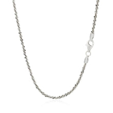 Load image into Gallery viewer, Rhodium Plated 2.2mm Sterling Silver Sparkle Style Chain (2.20 mm)