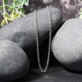 14K white gold cable link chain with diamond-cut faceted links