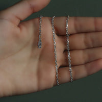 14k White Gold Diamond Cut Cable Link Chain (2.20 mm)