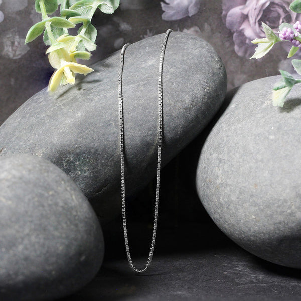 14k White Gold Classic Box Chain (0.85 mm)