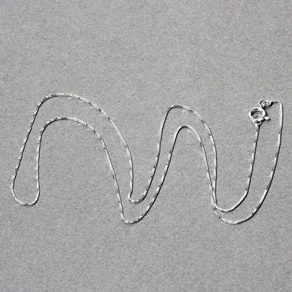 10k White Gold Classic Box Chain (0.45 mm)
