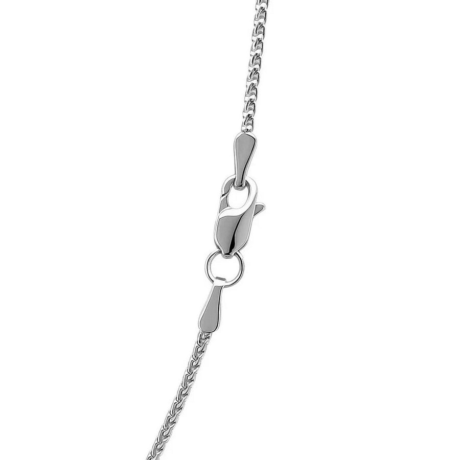 14k White Gold Diamond Cut Round Wheat Chain (1.20 mm)