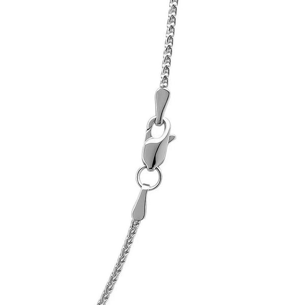 14k White Gold Diamond Cut Round Wheat Chain (1.20 mm)