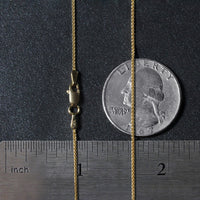 14k Yellow Gold Round Wheat Chain (1.00 mm)