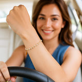 Pearl and Gold Alternating Bead Bracelet in 14K Yellow Gold thumbnail 3