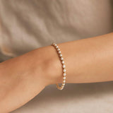 Pearl and Gold Alternating Bead Bracelet in 14K Yellow Gold thumbnail 4