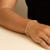 Pearl and Gold Alternating Bead Bracelet in 14K Yellow Gold thumbnail 6