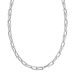 Sterling Silver Rhodium Plated Jax Link Bead Chain (9.30 mm)