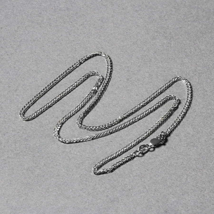 14k White Gold Square Wheat Chain (1.80 mm)