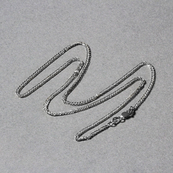14k White Gold Square Wheat Chain (1.80 mm)
