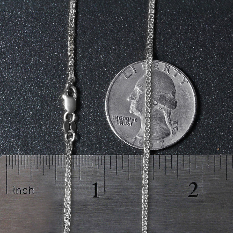 14k White Gold Square Wheat Chain (1.80 mm)