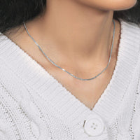 14k White Gold Square Wheat Chain (1.80 mm)