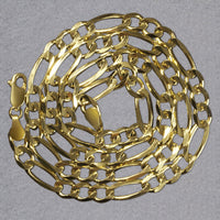 10K Yellow Gold Solid Figaro Chain (5.30 mm)