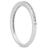 14K white gold ring with channel-set round diamond stones thumbnail 1
