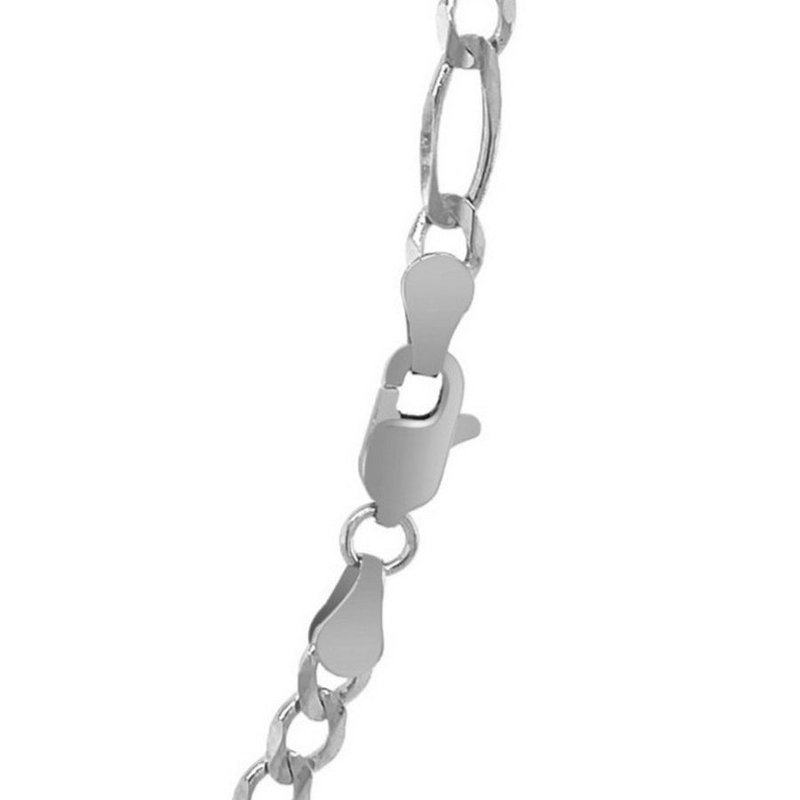 14k White Gold Solid Figaro Chain (3.80 mm)