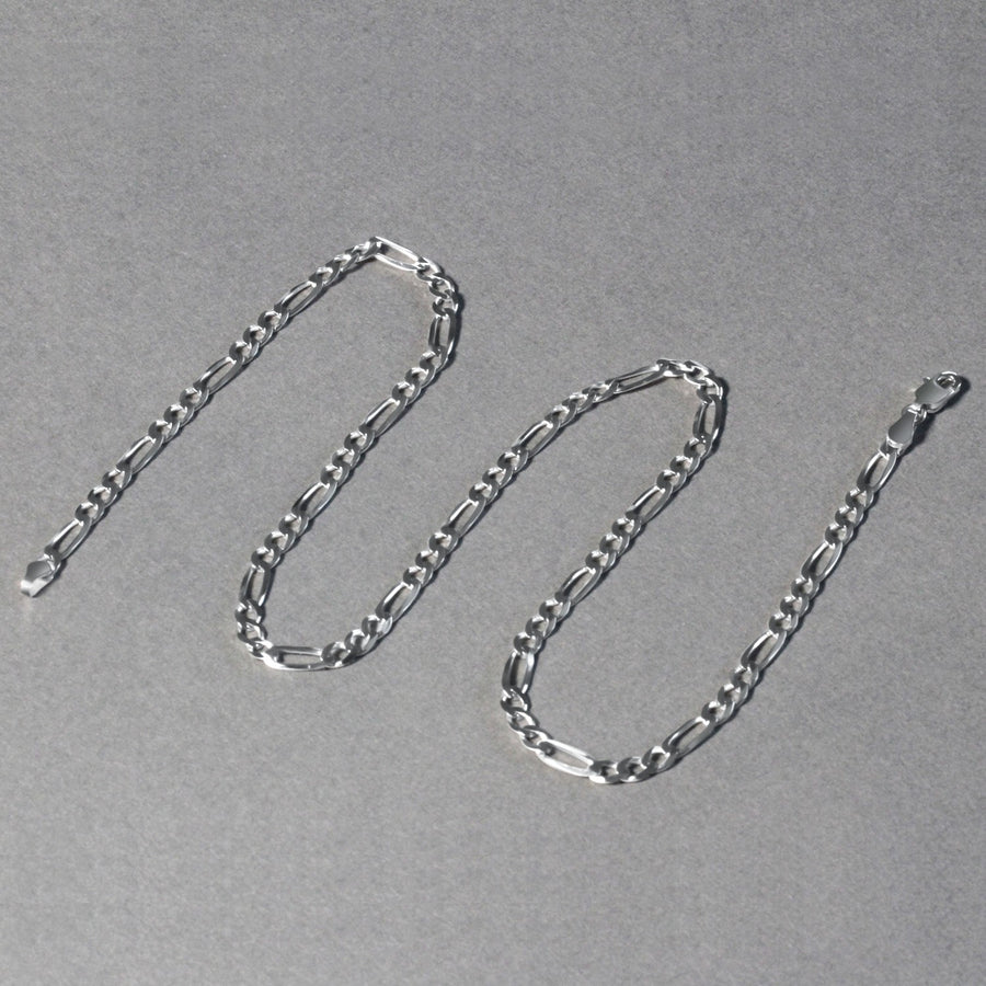 14k White Gold Solid Figaro Chain (3.80 mm)