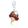 925 sterling silver ice cream cone charm with multi-color crystal accents
