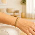 14K yellow gold Byzantine link bracelet, 9.00 mm wide, no stones