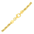 14K yellow gold rope chain with diamond-cut spiral link pattern at 3.50 mm