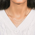 18K yellow gold box chain 0.6mm fine four-sided link necklace
