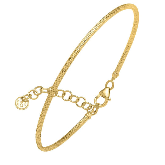 14K yellow gold diamond-cut slip-on stack bangle bracelet, 1.80 mm width