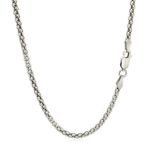 Load image into Gallery viewer, Rhodium Plated 2.5mm Sterling Silver Popcorn Style Chain (2.50 mm)