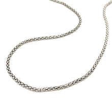 Load image into Gallery viewer, Rhodium Plated 2.5mm Sterling Silver Popcorn Style Chain (2.50 mm)