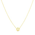 14K yellow gold Star of David necklace with open six-pointed star pendant