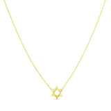 14K yellow gold Star of David necklace with open six-pointed star pendant thumbnail 1