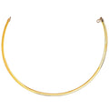 14K yellow gold reversible omega chain necklace with silver reverse side, 5mm