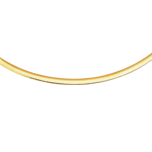 14K Yellow Gold And Silver Reversible Omega Chain Necklace (5.00 mm)