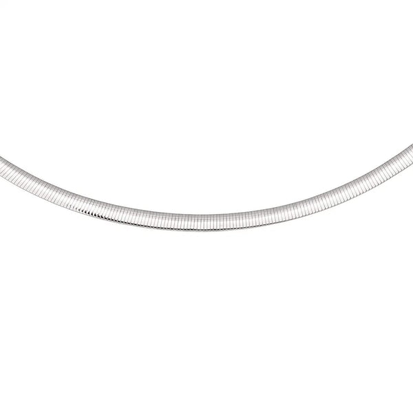 14K Yellow Gold And Silver Reversible Omega Chain Necklace (5.00 mm)